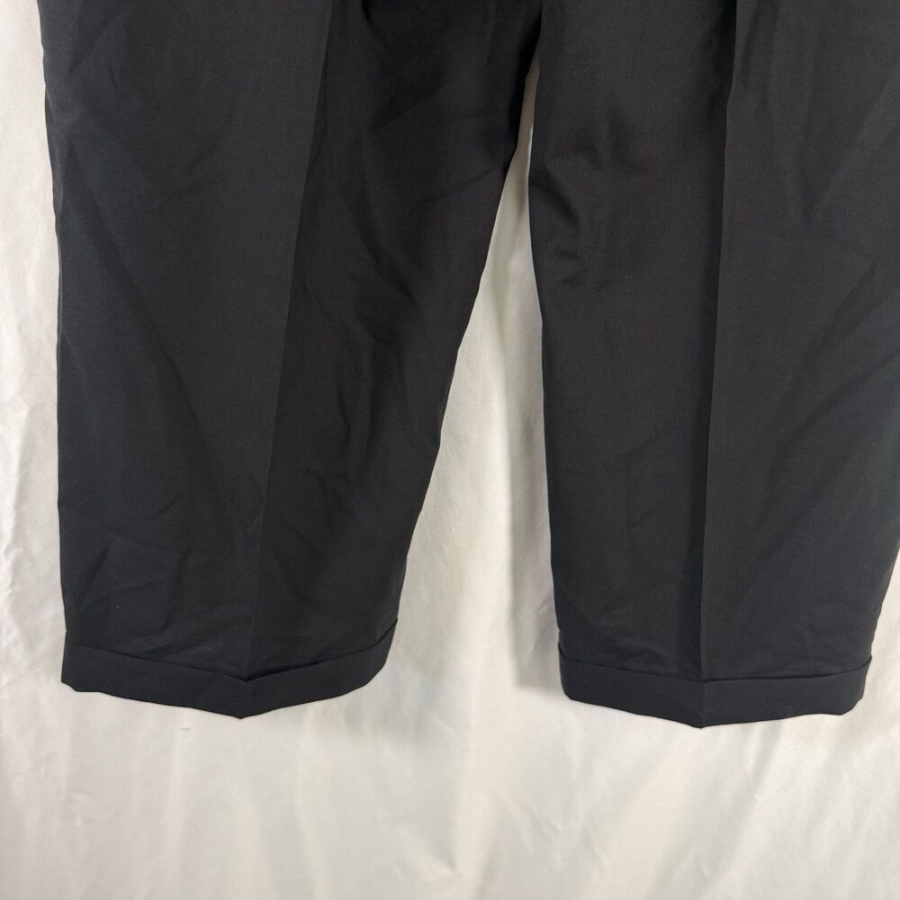 Versini Wool Dress Pants Men's 40 Reg Black Pleated Front Pockets 27.5" Inseam - Picture 7 of 10